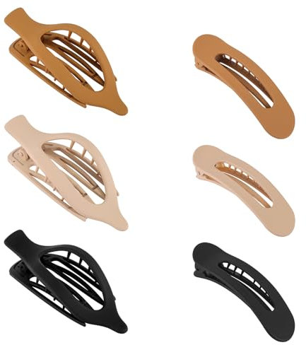 6 Pinzas para el Cabello Planas, 2 Estilos Pinzas para el Cabello Pinzas para el Cabello Planas Francesas Clip de Pico de Pato de Sujeción Fuerte Accesorios para Mujeres