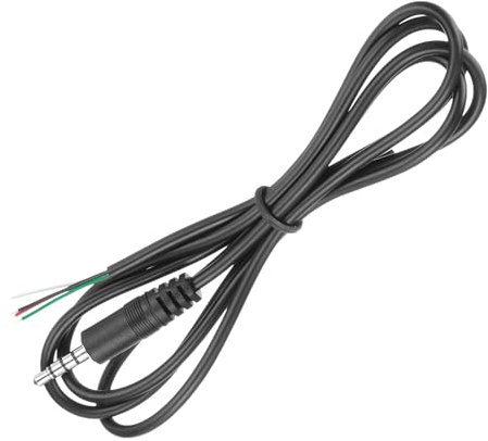 QUARKZMAN 3,5 mm Klinkenstecker auf blankes Kabel offenes Ende Ersatz TRS 4-poliges Stereo 1/8 Audio-Kabelstecker für Ohrhörer Kopfhörer Kabelreparatur, 1m