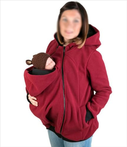 001,XL, Babytrage Hoodie Jacke Weich Und Bequem 3 in 1 Känguru Mantel Frauen Mit Reißverschluss Schwangere Top Baby Tragen Baby Halter Frühling Und