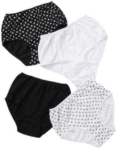 Just Essentials Women's Ladies Multipack of 4 High Waist Full Briefs Cotton Floral Uk Seller