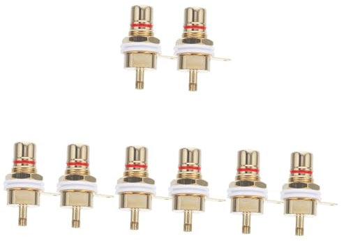 HEMOTON 4 Sätze Weibliche Buchse Abs Multi Adapter Ein V Leistung Auto Buchse Für Verstärker Ladekabel Anschlüsse Buchsenleiste Für Verstärker Subwoofer Koax Reines Kupfer Rot 2 Stück * 4