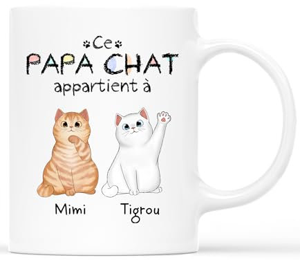 Cadeau Plus Mug Personnalisé Prénom - Cette Maman Chat, Ce Papa Chat Appartient À (#2)