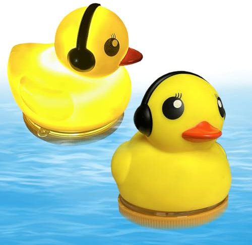 SGZIOO 2 Stück Solar Figuren Garten Ente, Solar Tiere für Außen Garten, solar Deko für Außen garten, IP65 Wasserdicht, LED Lustige Gartendeko, Solarfiguren für Rasen Terrasse