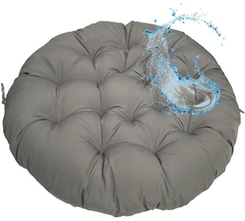 Generisch Rundes Papasansessel Kissen Wasserdicht Sitzkissen Hängesessel Outdoor/Indoor Bodenkissen Kissen für Schwenksessel, Korbsessel Outdoor Gartenmöbel Sitzauflage Auflage(Dark Gray,50x50cm)