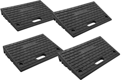 Nicoman Rubber Kerb Ramps, Multiuse Curb Ramp for Vehicles, Wheelchairs, Bikes, Strollers, Pet Mobility and Disabled Chair & Dog (Pack of 4)