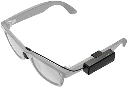 Aeriant Tragbares Ladegerät für RayBan Meta-Brille, AI Brillen-Powerbank für Wayfarer, Headliner, Skyler, 15,9 g, ultraleichtes tragbares Powerband, 370 mAh mit USB-C-Schnellladung