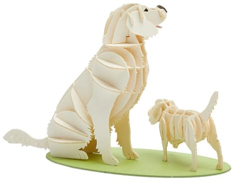 CUPUZ 3D Papercraft Kit – DIY Paper Model Building Set for Kids & Adults | STEM Educational Craft Toy | Creative Screen-Free Activity & Display Gift (Golden Retriever Dog)