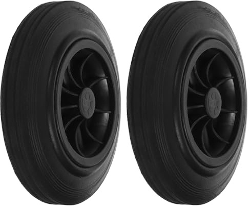 AKOOSY 240l Garbage Can Replacement Wheels, 2pcs Large Rubber Trash Bin Pulley Accessories, Sturdy Outdoor Wastebasket Wheel Set for Wheelie Bins
