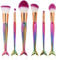 Yocitoy Sirène Pinceaux Maquillage, 6pcs Makeup Brushes Set, Foundation Brush Pinceaux De Maquillage Kit Coloré