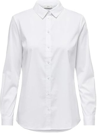 JACQUELINE de YONG Femme Chemise Blouse Manches Longues Basique Affaires Tunique Chemisier Classique Coupe Régulière Extensible Haut JDYMIO, Couleurs:Blanc, Taille:36