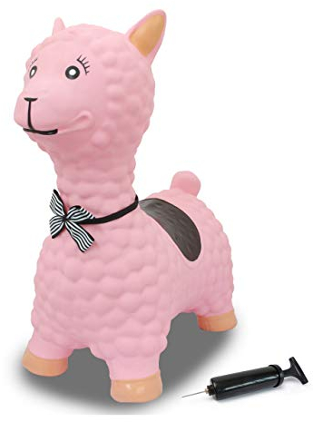 JAMARA 460543 - Hüpftier Lama mit Pumpe - BPA-Frei, bis 50 kg, fördert den Gleichgewichtssinn und die motorischen Fähigkeiten, robust und widerstandsfähig, pflegeleicht, Pink