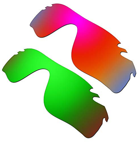 HKUCO Rechange Lentille Pour Oakley Radarlock Path Vented Lunettes de soleil Rouge/Vert 2 Pairs Polarisé