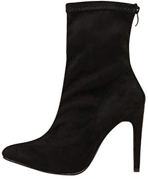 Stivali da donna con tacco alto, stivaletti da donna, sexy, a stiletto, in camoscio Chelsea da donna, taglia 37-42, nero, 41