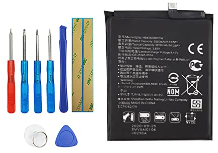 Vvsialeek HB436380ECW Batterie de téléphone portable compatible avec Huawei P30 ELE-L29 ELE-L09 ELE-L04 ELE-AL00 avec kit d'outils 3650 mAh