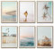 iMagitek Set mit 6 ungerahmten Kalifornien Coastal Surf Wandkunstdrucken, Strand Sonnenuntergang Wandposter, Surfbrett-Wandkunst (20,3 x 25,4 cm)