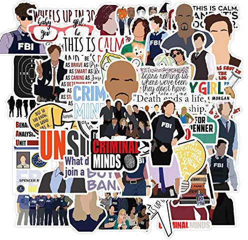 Criminal Minds Stickers for Laptop & Water Bottle (50 PCS), Gift for Kids & Adults, Classic TV Series, Waterproof Vinyl