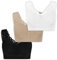 UnsichtBra Spitzen Bustier Damen BH ohne Buegel | 3er Set Wohlfühl Bustiers Tops mit feiner Spitze | Bügelloser Soft Bra | Schlaf Still Büstier (l_swh)(XL)
