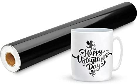 Prime Vinyl 11Ft Glossy Black Vinyl for Cutting Machine - 30.5 x 335.5 cm Black Permanent Vinyl Roll for Silhouette Cameo, Cutting Machine, Home Decor, Cups, Car Window