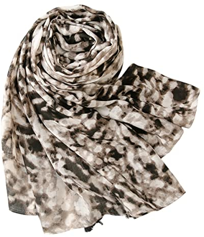 FAIRYGATE Schal Leopardenmuster Damen Schwarz Schal Damen Tuch Schals & Tücher für Mädchen Polyster Damenhalstuch Halstuch 7008