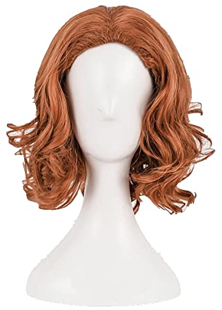 Infinity War Black Widow Natasha Romanoff Cosplay Wigs Short Curly Heat Resistant Synthetic Hair Wig + Wig Cap