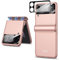 Miimall Compatible with Samsung Galaxy Z Flip 4 Case, Magnetic Hinge Protection Shockproof Hard PC Cover with Glass Camera Protection Full Protective Shell Cover Case for Z Flip 4-Pink