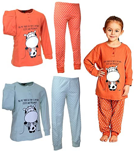 Crazy Farm Pigiama Donna Mucca Natale caldo cotone e Pile colore Rosso 15769