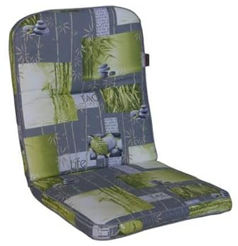 Angerer Freizeitmöbel GmbH Auflage für Gartenmöbel - Stuhlauflage niedrig Made in Germany (Grau Gemustert Bambus)