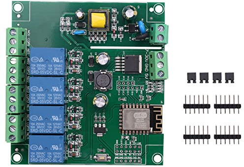 Sahkgye ESP8266 ESP-12F WiFi Relaismodul 4-Kanal AC90-250V/DC7-30V/5V Verzögerungsrelais Schalter für IDE IOT Remote