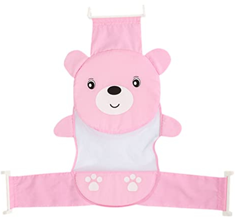 TOYANDONA Babybadekissen Baby Bad Unterstützung Sitz Netto Badewanne Sling Dusche Mesh Bade Cradle Ringe für Wanne Einstellbar Komfortable Nicht- Slip Bath Sitz Für Infant Rosa Mesh-Bad
