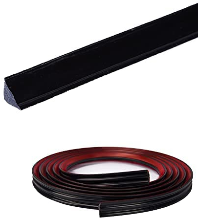 5M PVC Joint d'Étanchéité Autocollant Bordure de Finition Plan de Travail Cuisine Angle Mur, Joint Mur Intérieur Profil Finition Bande Finition Calfeutrage Moulure Plinthe,12mmx6mm Noir