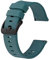 BISONSTRAP Bracelets de Montre en Silicone, Bracelets Minces à Dégagement Rapide, 22mm, Bleu avec Boucle Noire