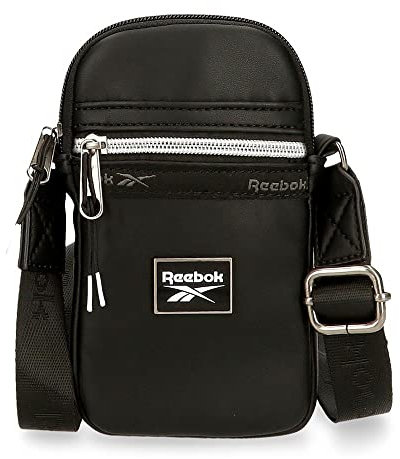 Reebok Tina Bandolera Pequeña Negro 11x17,5x2,5 cms Piel sintética
