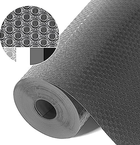 Origuuds Shelf Liners, Non-Adhesive Drawer Liner, Waterproof & Oil-Proof Kitchen Cabinet Cupboard Liner Plastic EVA Material BPA Free Fridge Liner Mats Paper Protector for Shelves (Grey/60cm x 600cm)