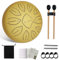 Aedcbaide Zungentrommel Tragbare Mini Trommel 6 Zoll 11 Tone Steel Tongue Drum, D-Dur Klangschale Handpan Instrument mit Schlägeln für Kinder Meditation Yoga Klangheilung Garten Weihnachten (Gold)