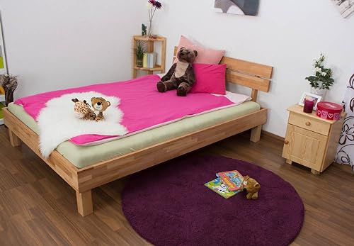 Jugendbett Wooden Nature 03 Kernbuche massiv geölt - Liegefläche 140 x 200 cm (B x L)