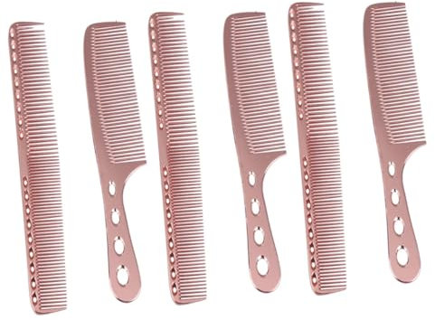 Beavorty 3er-sets Edelstahl-haarkamm-set Feine Zähne Haarspray-organizer Herrenkamm Friseurzubehör Rose 2 Stück * 3