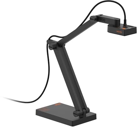 IPEVO Cámara de Documentos USB V4K Pro 120 4K, Lente FOV de 120 Grados, Sensor CMOS Sony, Enfoque automático rápido, reducción de Ruido IA, cámara Web, USB Plug and Play, videoconferencia,