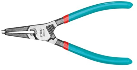 TOTAL - Gebogene Zange zum äußeren Öffnen von Unterlegscheiben - 180 mm - Aus Cr-V-Stahl und schwarz poliertem Finish - Korrosionsbeständig - Für äußere Sicherungsringe