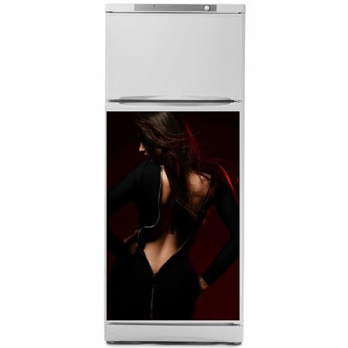 Kiwistar - Film pour réfrigérateur - 120 x 80 cm - Femme en sous-vêtements - Verre laminé résistant aux rayures - Autocollant pour réfrigérateur - Meubles - Design - Rénovation - Film autocollant