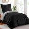 Dreamzie - Bettwäsche Set 135x200 cm mit 1 Kissenbezüg 50x70 cm Schwarz/Dunkelgrau - 1 Bettbezug 135x200 aus 100% Mikrofaser - Zertifiziert ohne Chemikalien (Oeko TEX)