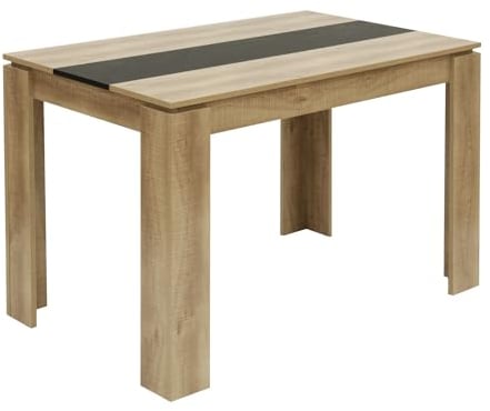 FURNITABLE Esstisch, Esszimmertisch Holztisch für Küche, Minimalistisches Design, Esstisch für 4, 110x70x75cm, Eiche und Schwarz