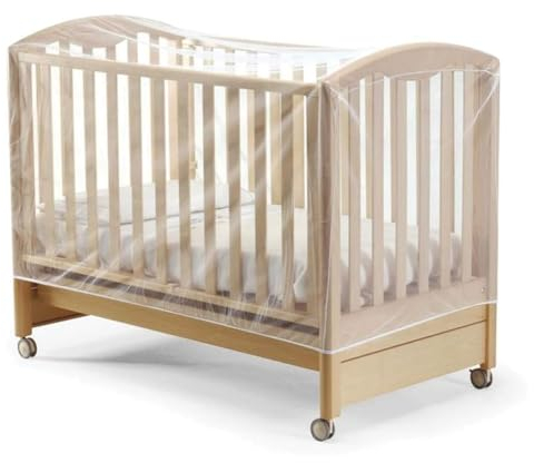 Paluplus Zanzariera per Culla Rettangolare Bianca, Misura 160x89x78 cm, Tenda Universale con Elastico per Lettino Culletta, Rete Anti Zanzare, Insetti, Mosche -3207