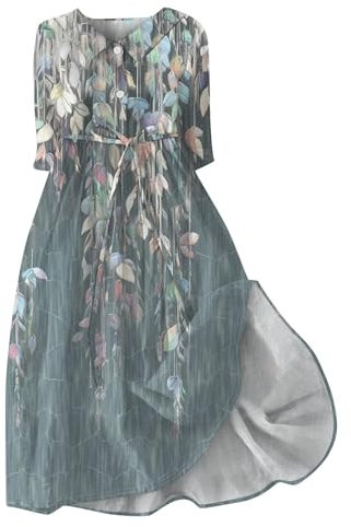 Robe Femme Chic Et Elegant, Robe Femme Longue Tunique Mariage Invitée Jupe Ete De Soiree Robe Ete Femme Terracotta Cocktail Été Longue Vetement Enceinte (2-Gris,S)