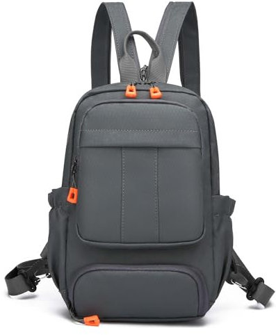Vmokki Schulterrucksack 2 in 1 Daypack Sling Bag Klein, Anti Diebstahl, Wasserdicht Brusttasche Schultertasche Unisex für Reisen Sport Outdoor Fahrrad (Grau)