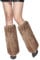 XEPST Damen Kunstpelz Beinwärmer Plüsch Beinwärmer, Mädchen Furry Fuzzy Beinwärmer Winter Stulpen Damen für Winterwärmer Karneval Halloween Fasching Mottoparty Verkleidung, Khaki