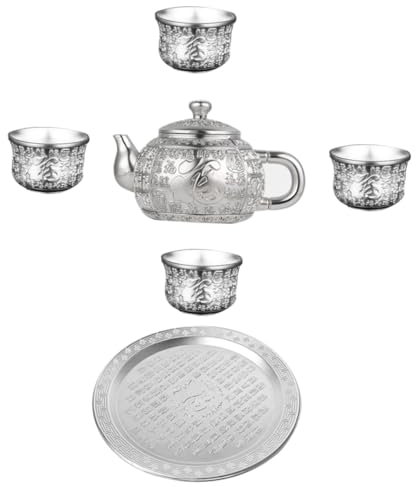 CIYODO 1 Juego juego de té vasos de te kettle set tea set kit te utensilios de la ceremonia del té tazas de café a granel estufa tetera taza de té de aleación de zinc bandeja de te