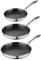 MasterPRO set 3 padelle 20/24/26cm multistrato in acciaio antiaderente per induzione con manico ergonomico Hi-Tech3