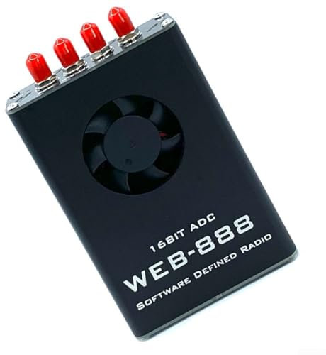 WEB-888 Radio Receiver 16-bit ADC 62M Bandwidth GPS Module HF VHF Dual Antenna Input 13-channel Waterfall Diagrams