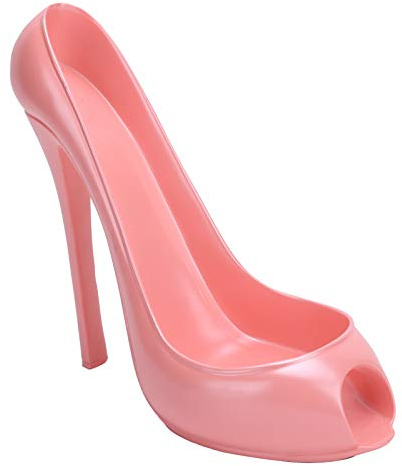 ZGBQHQN High Heel Wine Bottle Holder, Funny table top shoe wine holder stand for Home Decoration Ornaments Crafts - gold/white/pink (gold)