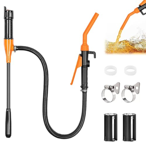Herbst Elektrische Transferpumpe, 2,4 GPM Kanisterpumpe mit Schlauch | Tragbare Kraftstoffpumpe Akku Kraftstoff Umfüllpumpe (Ohne Akku) Benzinpumpe für Auto Motorrad zum Benzin Diesel Kraftstoffe